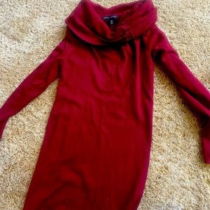 White House Black Market Burgundy Sweater Knit Dress